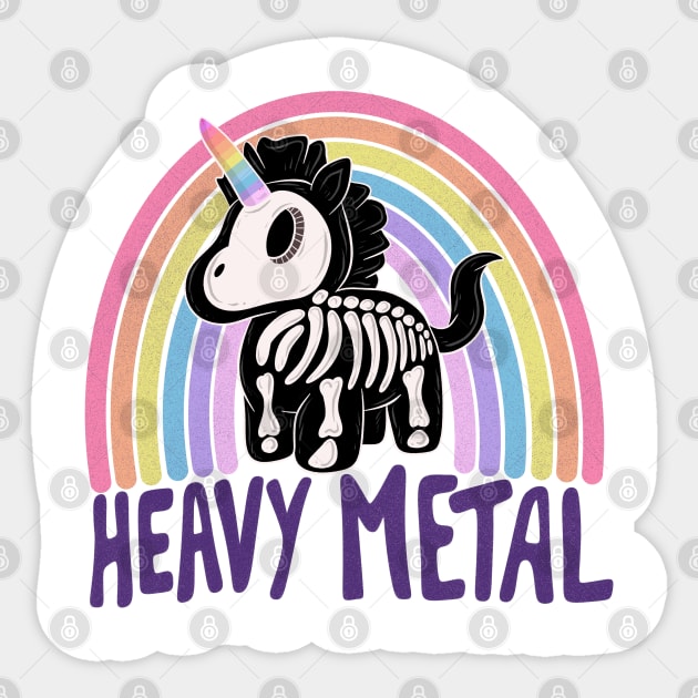 Heavy metal unicorn Sticker by Jess Adams